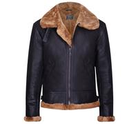 Pilot B3 Flying Shearling Sheepskin WWII Bomber Aviator Jacket Infinity Leather Brown XS