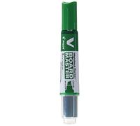 Pilot Begreen Recycled V Board Master Whiteboard Marker Chisel 2.2 - 5.2 mm Tip - Green, Box of 10