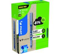 Pilot Greenpack V7 Eco, 0.7mm, Blue, 10 Pens and 30 Refills