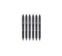 Pilot Black Frixion Clicker Retractable Fine Rollerball Erasable Pens Pen 0.7mm Nib Tip 0.35mm Line BLRT-FR7 (Pack Of 6)