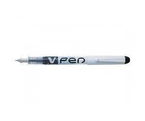 Pilot Black Ink/White Barrel VPen Disposable Fountain Pen [Pack of 12]