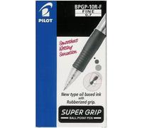 Pilot BPGB-10R-F Super Grip Retractable Ballpoint Pen, Black, 0.7 mm Tip, Pack of 12