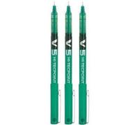 Pilot BX V5 Green Hi-Tecpoint Extra Fine Rollerball Pen 0.5mm Nib Tip 0.3mm Line Width (Pack Of 3)