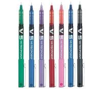 Pilot BX V5 High Tech Rollerball Pen Assorted Colors 0.5mm Extra Fine Tip 0.3mm Line Width (7 Colors Black, Red, Blue, Green, Purple, Pink, Sky Blue)