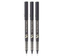 Pilot BX V7 Black Hi-Tecpoint Fine Rollerball Pen 0.7mm Nib Tip 0.5mm Line Width (Pack Of 3)