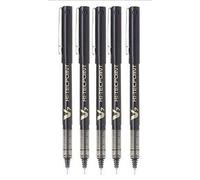 Pilot BX V7 Black Hi-Tecpoint Fine Rollerball Pen 0.7mm Nib Tip 0.5mm Line Width (Pack Of 5)