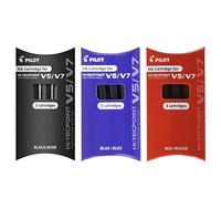 Pilot BXC V5/V7 Hi-Tecpoint Refill Ink Replacements - 1 x Black 1 x Blue 1 x Red