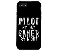 Pilot By Day Gamer By Night Airline Airplane Pilot Gaming Case for iPhone SE (2020) / 7/8