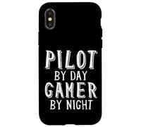 Pilot By Day Gamer By Night Airline Airplane Pilot Gaming Case for iPhone X/XS