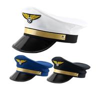 Pilot Captain Hat - Aviation Uniform Visor, Navy Officer Costume Cap, Airline Comand Headwear, Cosplay Flights Crew Accessory, Themed Party Role-play Prop, Stage Performance Dress Item | Festive Event