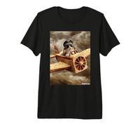 Pilot Cat Flying Toast Plane in Dreamy Sky Art Premium T-Shirt