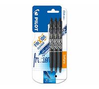 PILOT Clicker Retractable Erasable Rollerball, 0.7mm Tip- Black, Pack of 3, Medium