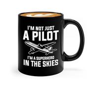 Pilot Coffee Mug 11oz Black - not just a pilot - Pilot Gifts Airplane Flying Captains Aviator Airline Aviation