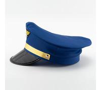 Pilot Costume Accessories - 55-60cm Polyester Captain Hat | Captain Costume Kit | Adjustable Navy Captain Airline Hats |