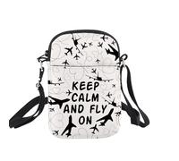 Pilot Crossbody Bag Airplane Lover Gifts Aviation Pilot Gifts Plane Gift Keep Calm And Fly On Airplane Shoulder Bag