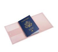 Pilot Document Holder, Passport Holder, Pilot Gifts, Travel Wallet, Light Pink, Smooth Genuine Leather Wallet With Transparent Pockets for Documents.