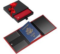 Pilot document holder, Pilot wallet, RFID-Blocking, Travel Wallet, Stylish Travel Companion for Aviation Professionals, Classic Red, Red, Classic