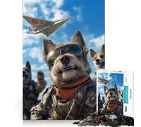 Pilot Dogs Adventure 1000 Piece Jigsaw Puzzles for Teenagers Mind Challenge Toy Quiet Hobby Precise Cut Seasonal Gift (38x52cm)