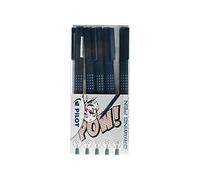 Pilot DR Drawing Pen 01/02/03/05/08 5 Piece Wallet Black