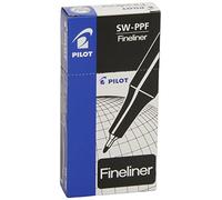 Pilot Fineliner Black Pens, Pack of 12 SWPPBlack
