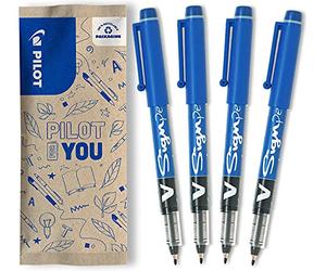 Pilot FLW538875 2.0 mm V-Sign Pen Liquid Ink Tip - Blue (Pack of 4)