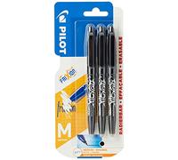Pilot Frixion 0.7mm Erasable Rollerball Pen - Black (Pack of 3)