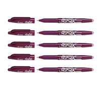 PILOT Frixion Ball 07 Erasable Rollerball Pens Medium Tip Burgundy Red Pack of 5