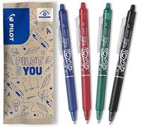PILOT - FriXion Ball Clicker Erasable Pen - Medium 0.7mm Tip Rollerball - 4 x Assorted Colour Pens