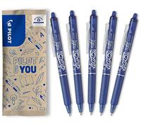 PILOT - FriXion Ball Clicker Erasable Pen - 0.7mm Tip Rollerball - 5 x Blue Pens