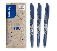 PILOT - Set of 3 FriXion Ball 07 - Erasable Thermal Ink Pen - Refillable Roller Pen - Blue - Medium Tip