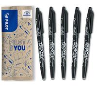 PILOT - FriXion Ball Erasable Pen - Medium 0.7mm Tip Rollerball - 5 x Black Pens