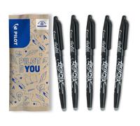PILOT - FriXion Ball Erasable Pen - Medium 0.7mm Tip Rollerball - 5 x Black Pens