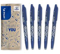 PILOT - FriXion Ball Erasable Pen - Medium 0.7mm Tip Rollerball - 5 x Blue Pens