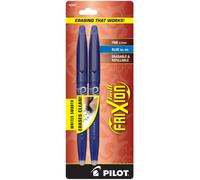 PILOT FriXion Ball Erasable & Refillable Gel Ink Stick Pens, Fine Point, Blue Ink, 2-Pack (31554)