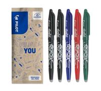 Pilot Frixion Erasable Rollerball 0.7 mm Tip- 2 Black, 1 Blue, 1 Red, 1 Green, Pack of 5