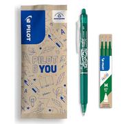 PILOT - FriXion Ball Erasable Rollerball Pen Set - Medium 0.7mm Tip - 1 x Green, 3 x Refills