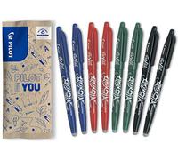PILOT FriXion Ball Erasable Rollerball Pen, Set of 8, Blue, Black, Red, Green Colour
