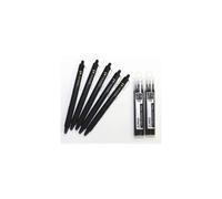 Pilot Frixion Ball Knock Retractable Erasable Gel Ink Pens,fine Point, 0.7 Mm - Black Ink- Value set of 5 & 6 Gel Ink Pen Refill Pack