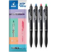 PILOT Frixion Ball Plus Erasable Rollerball Pen - 0.7mm Medium Tip - Thermosensitive Ink Clean Erasing for Office School Fabric Marking - In Envelope Gift Packaging - Pack of 4 Pens (Multicolor)