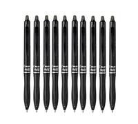 PILOT FriXion Ball Plus - Retractable Erasable Rollerball Pen - 0.7mm Tip - Black Ink - Set of 10 - Supplied Loose