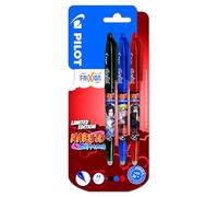 PILOT FriXion Ball Set of 3 x Naruto Pens, Black, Blue, Red, Erasable Pens, Limited Edition Naruto Shipudden, Refillable Rollerball Pens, Medium Point