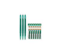 Pilot FriXion Ball Slim 038 Retractable Erasable Gel Ink Pen Extra Fine Point 038mm Green Ink 3 Pens 6 Refills Value Set
