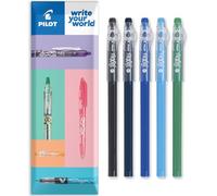 PILOT FriXion Ball Stick 07-0.7mm Nib Tip - Erasable Gel Ink Pens - In Envelope Gift Packaging (Cool Tones Wallet of 5)