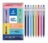 PILOT FriXion Ball Stick 07-0.7mm Nib Tip - Erasable Gel Ink Pens - In Envelope Gift Packaging (Essential Wallet of 8)