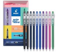 PILOT FriXion Ball Stick 07-0.7mm Nib Tip - Erasable Gel Ink Pens - In Envelope Gift Packaging (Teacher's Wallet of 10)