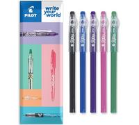 PILOT FriXion Ball Stick 07-0.7mm Nib Tip - Erasable Gel Ink Pens - In Envelope Gift Packaging (Teacher's Wallet of 5)