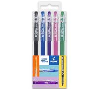PILOT FriXion Ball Stick 07-0.7mm Nib Tip - Erasable Gel Ink Pens - In Pillow Packaging (Teacher's Wallet of 5)