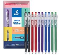 PILOT FriXion Ball Stick 07-0.7mm Nib Tip - Erasable Gel Ink Pens - Pack of 10 In Envelope Gift Packaging (Essentials)