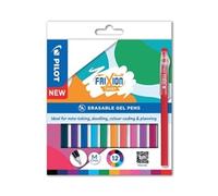Pilot FriXion Ball Stick Erasable Gel Pens Wallet Assorted (Pack 12)