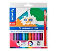 Pilot Frixion Ball Stick Rollerball Pens 0.7mm Tip Assorted (Pack 12) - 5012052061989